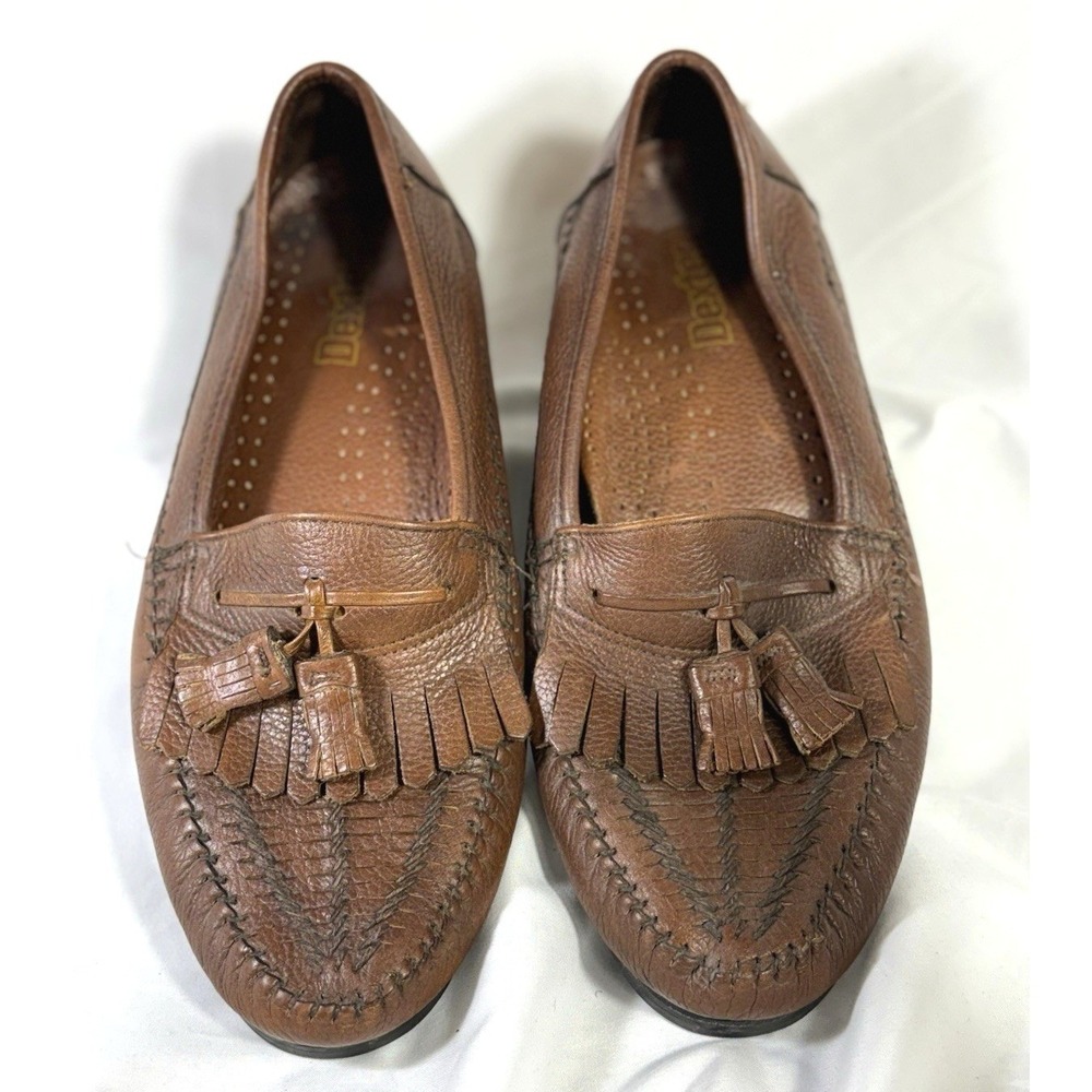 Dexter Brown Tassel Kiltie Leather Men's‎ Brown Loafers 9.5M Made in US 318112